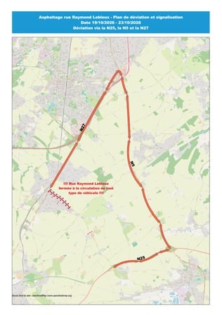 plan de déviation - Rue Raymond Lebleux